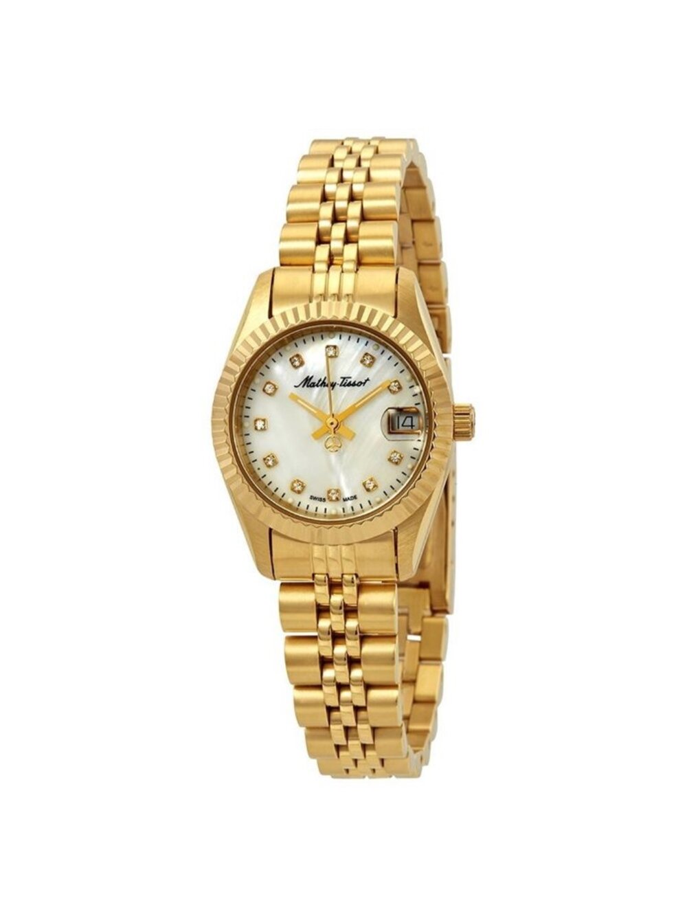 NWT Mathey-Tissot Mathey II Quartz Crystal Mother of Pearl Dial Ladies Watch